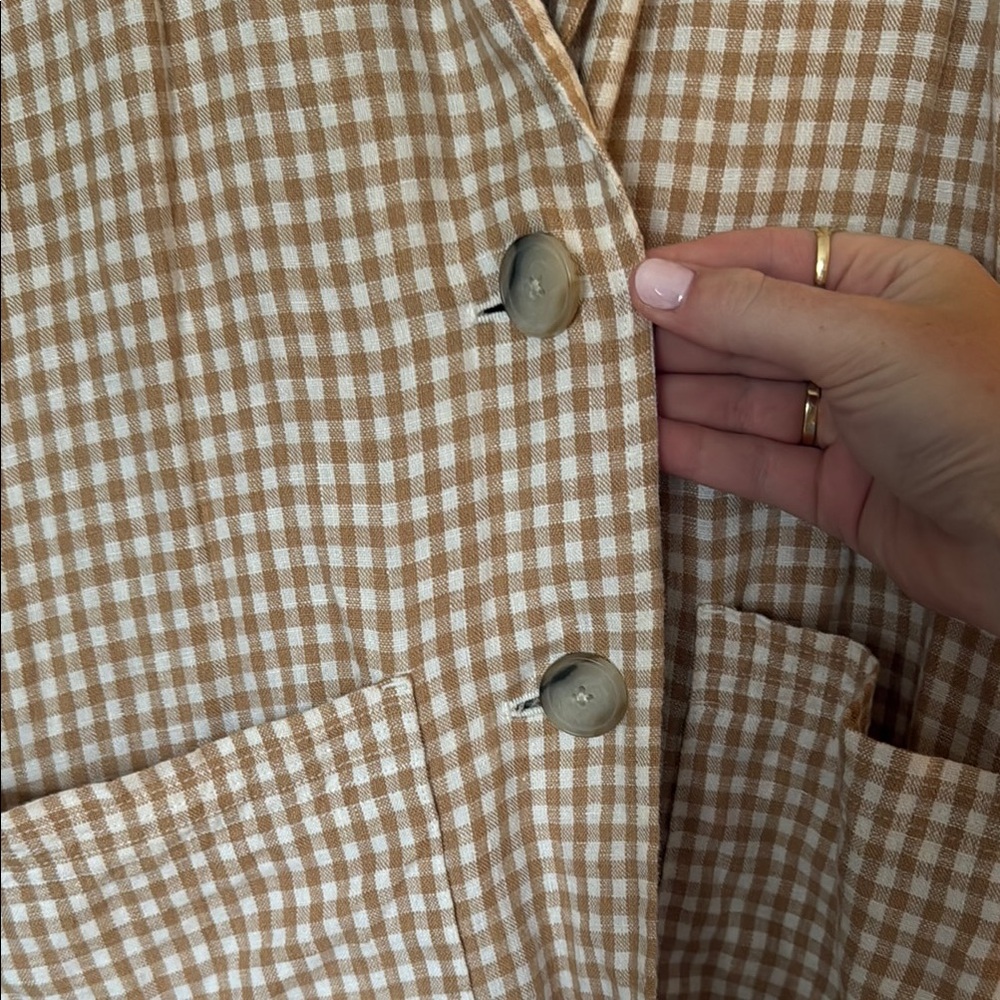 Madewell Tan Checkered Blazer - Picture 3 of 6